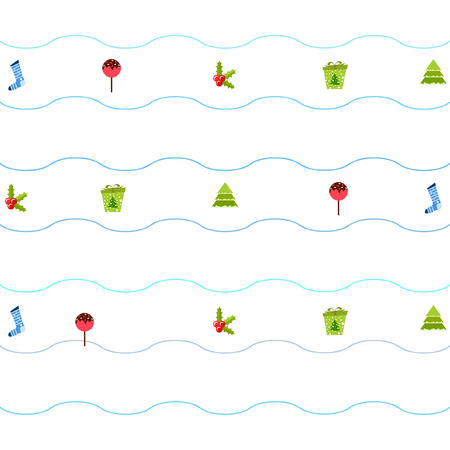 christmas card, candy fir gift christmas sock, vector backgroundのイラスト素材