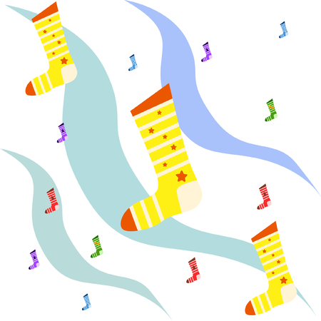 christmas card, christmas sock, vector backgroundのイラスト素材