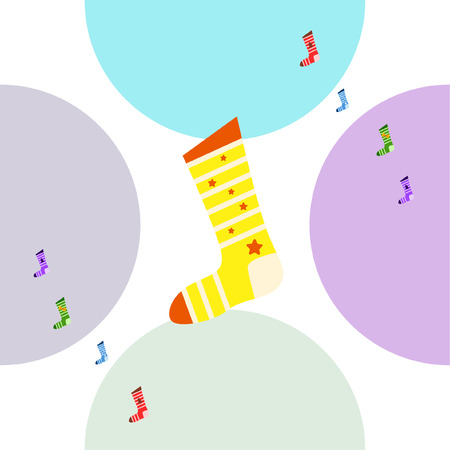 christmas card, christmas sock, vector backgroundのイラスト素材