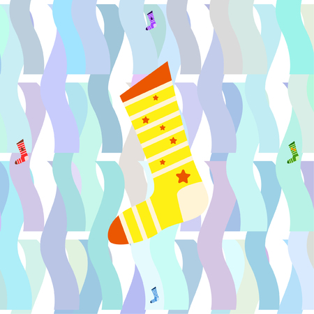 christmas card, christmas sock, vector backgroundのイラスト素材