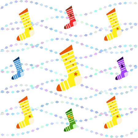 christmas card, christmas sock, vector backgroundのイラスト素材