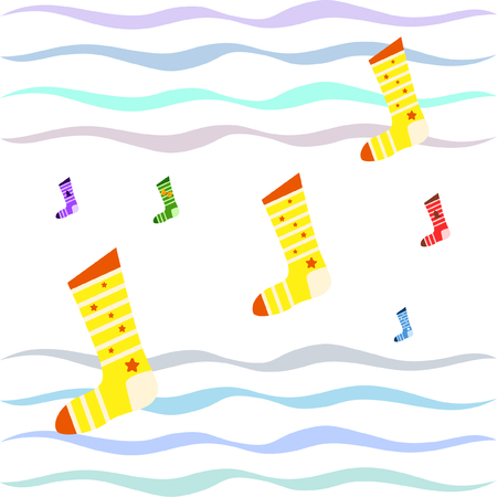 christmas card, christmas sock, vector backgroundのイラスト素材