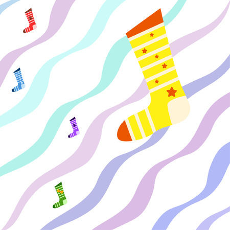 christmas card, christmas sock, vector backgroundのイラスト素材