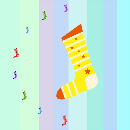 christmas card, christmas sock, vector backgroundのイラスト素材