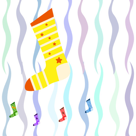 christmas card, christmas sock, vector backgroundのイラスト素材