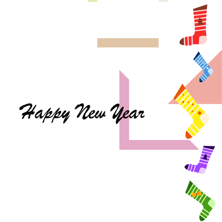 christmas card, christmas sock, vector backgroundのイラスト素材