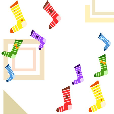 christmas card, christmas sock, vector backgroundのイラスト素材
