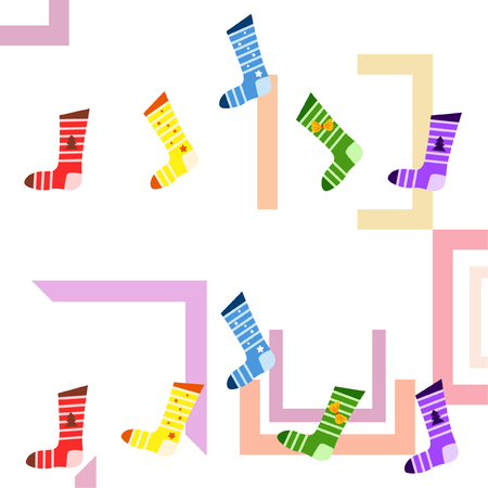 christmas card, christmas sock, vector backgroundのイラスト素材