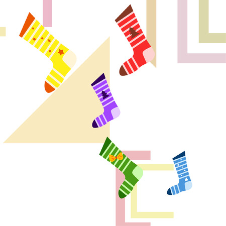 christmas card, christmas sock, vector backgroundのイラスト素材