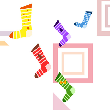 christmas card, christmas sock, vector backgroundのイラスト素材