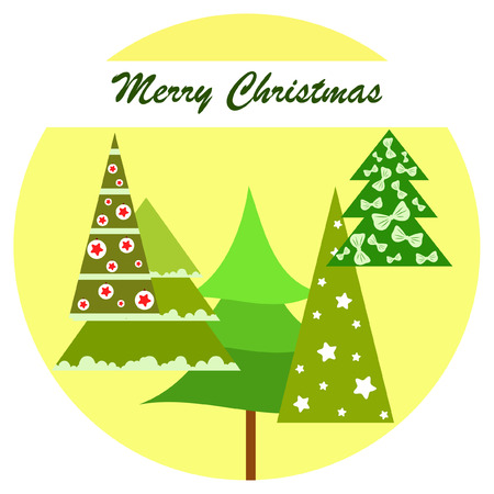 Christmas card, fir tree, vector backgroundのイラスト素材