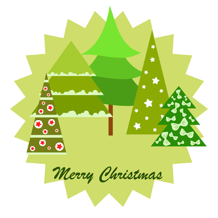 Christmas card, fir tree, vector backgroundのイラスト素材