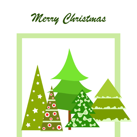 Christmas card, fir tree, vector backgroundのイラスト素材