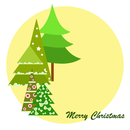 Christmas card, fir tree, vector backgroundのイラスト素材
