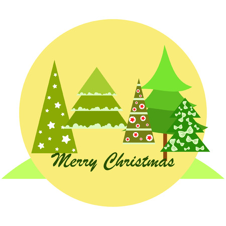 Christmas card, fir tree, vector backgroundのイラスト素材