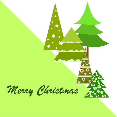 Christmas card, fir tree, vector backgroundのイラスト素材