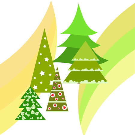 Christmas card, fir tree, vector backgroundのイラスト素材