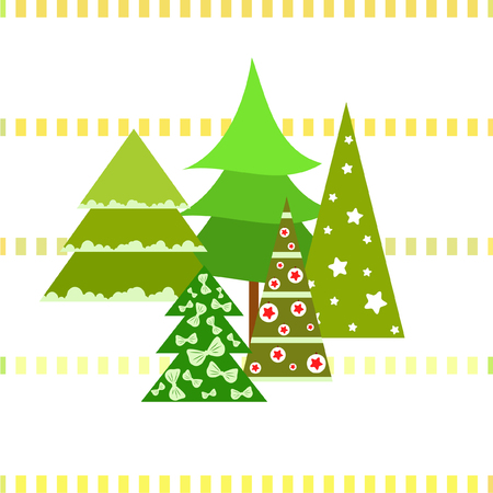 Christmas card, fir tree, vector backgroundのイラスト素材