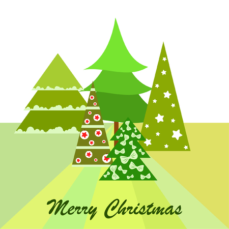 Christmas card, fir tree, vector backgroundのイラスト素材