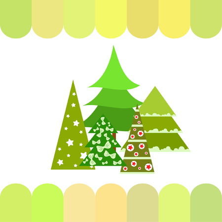 Christmas card, fir tree, vector backgroundのイラスト素材