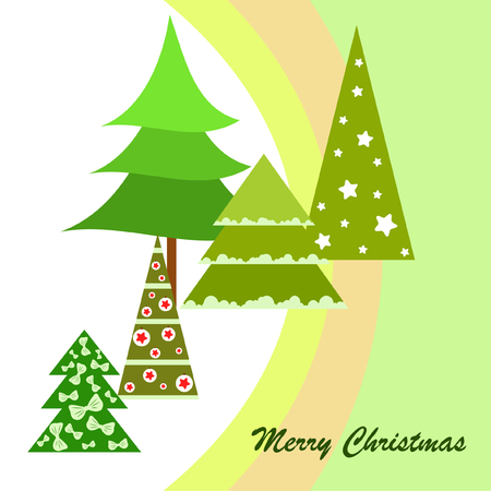 Christmas card, fir tree, vector backgroundのイラスト素材