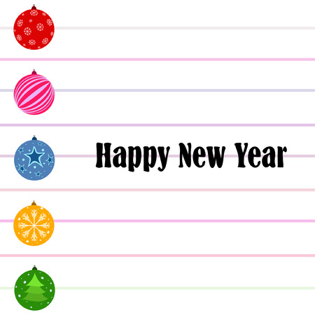 Christmas balls, New Year greeting card, vector backgroundのイラスト素材