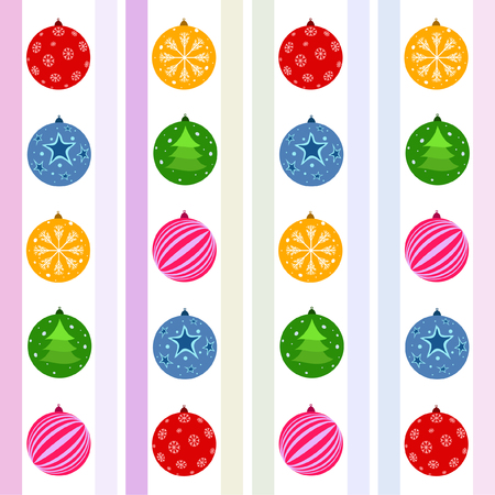 Christmas balls, New Year greeting card, vector backgroundのイラスト素材