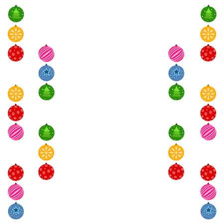 Christmas balls, New Year greeting card, vector backgroundのイラスト素材