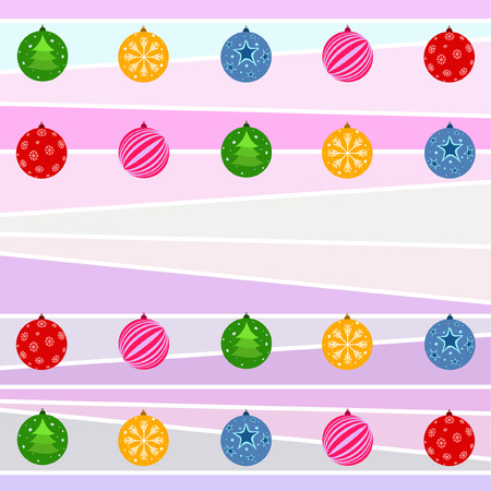 Christmas balls, New Year greeting card, vector backgroundのイラスト素材