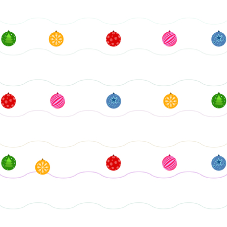 Christmas balls, New Year greeting card, vector backgroundのイラスト素材