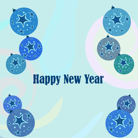 Christmas balls, New Year greeting card, vector backgroundのイラスト素材