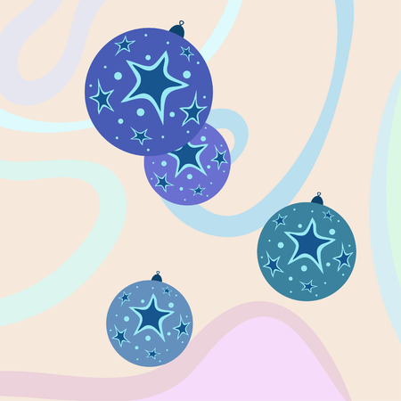 Christmas balls, New Year greeting card, vector backgroundのイラスト素材