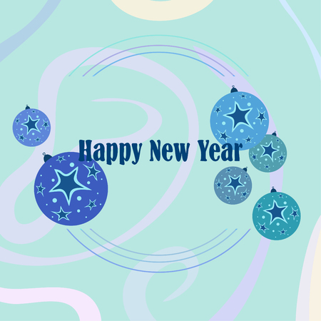 Christmas balls, New Year greeting card, vector backgroundのイラスト素材