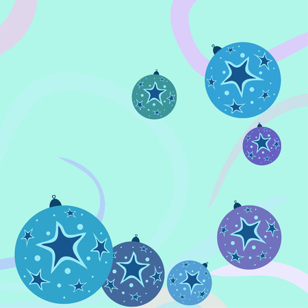 Christmas balls, New Year greeting card, vector backgroundのイラスト素材