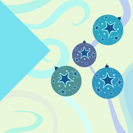 Christmas balls, New Year greeting card, vector backgroundのイラスト素材