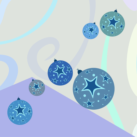 Christmas balls, New Year greeting card, vector backgroundのイラスト素材