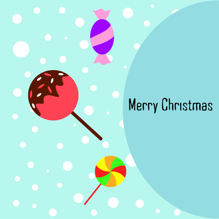 Christmas card, Christmas candy, vector backgroundのイラスト素材