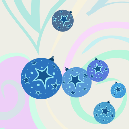 Christmas balls, New Year greeting card, vector backgroundのイラスト素材