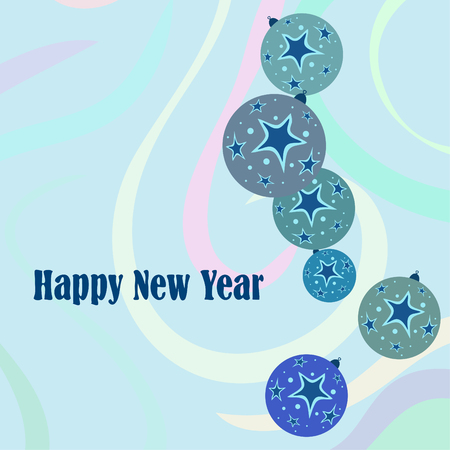 Christmas balls, New Year greeting card, vector backgroundのイラスト素材