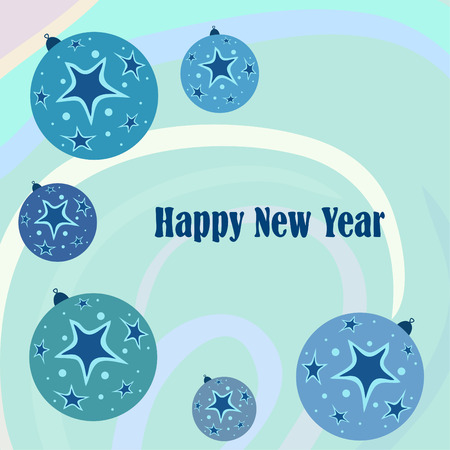 Christmas balls, New Year greeting card, vector backgroundのイラスト素材