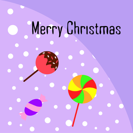 Christmas card, Christmas candy, vector backgroundのイラスト素材