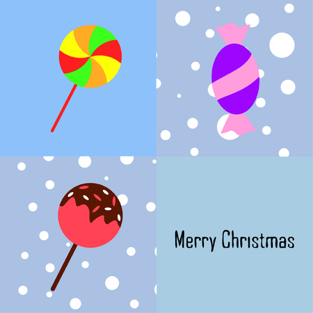 Christmas card, Christmas candy, vector backgroundのイラスト素材