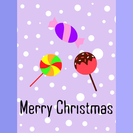 Christmas card, Christmas candy, vector backgroundのイラスト素材
