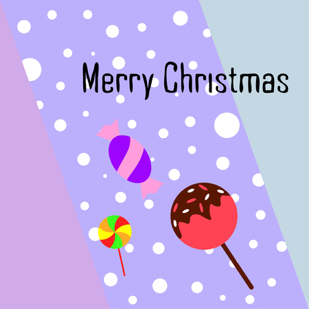 Christmas card, Christmas candy, vector backgroundのイラスト素材