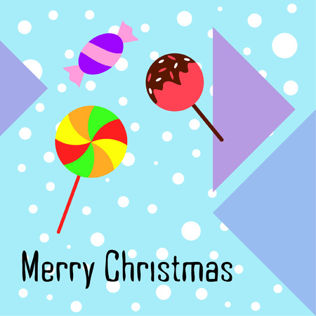 Christmas card, Christmas candy, vector backgroundのイラスト素材