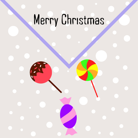 Christmas card, Christmas candy, vector backgroundのイラスト素材