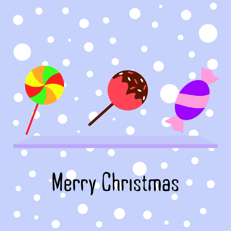 Christmas card, Christmas candy, vector backgroundのイラスト素材
