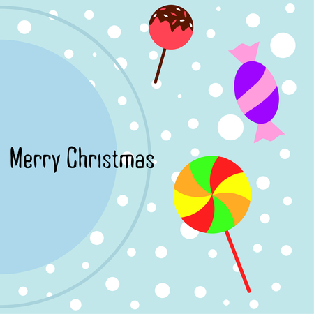 Christmas card, Christmas candy, vector backgroundのイラスト素材