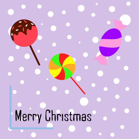 Christmas card, Christmas candy, vector backgroundのイラスト素材