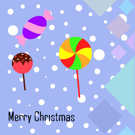 Christmas card, Christmas candy, vector backgroundのイラスト素材